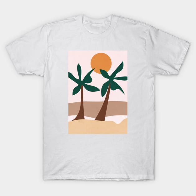 Beach Scandi Artwork T-Shirt by Colorable